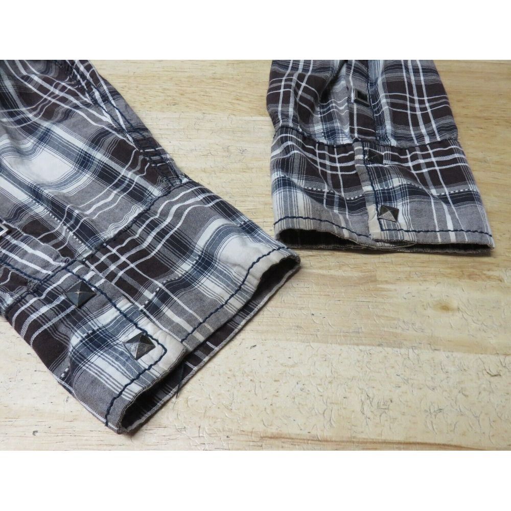 Mens Buckle Black BKE Plaid Size XL Slim Long Sleeve Button‎ Front Snap Buttons - Picture 14 of 14